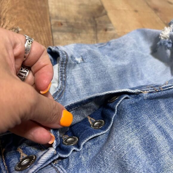 PISTOLA JEANS WOMENS SIZE 25 P6027AXS-WSP Distressed Raw Hem Straight - Picture 9 of 12